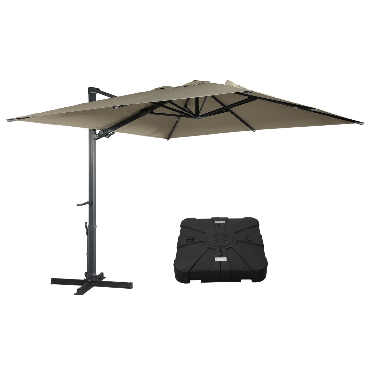 MONDAWE 10 ft Cantilever Patio Umbrella with Base Included