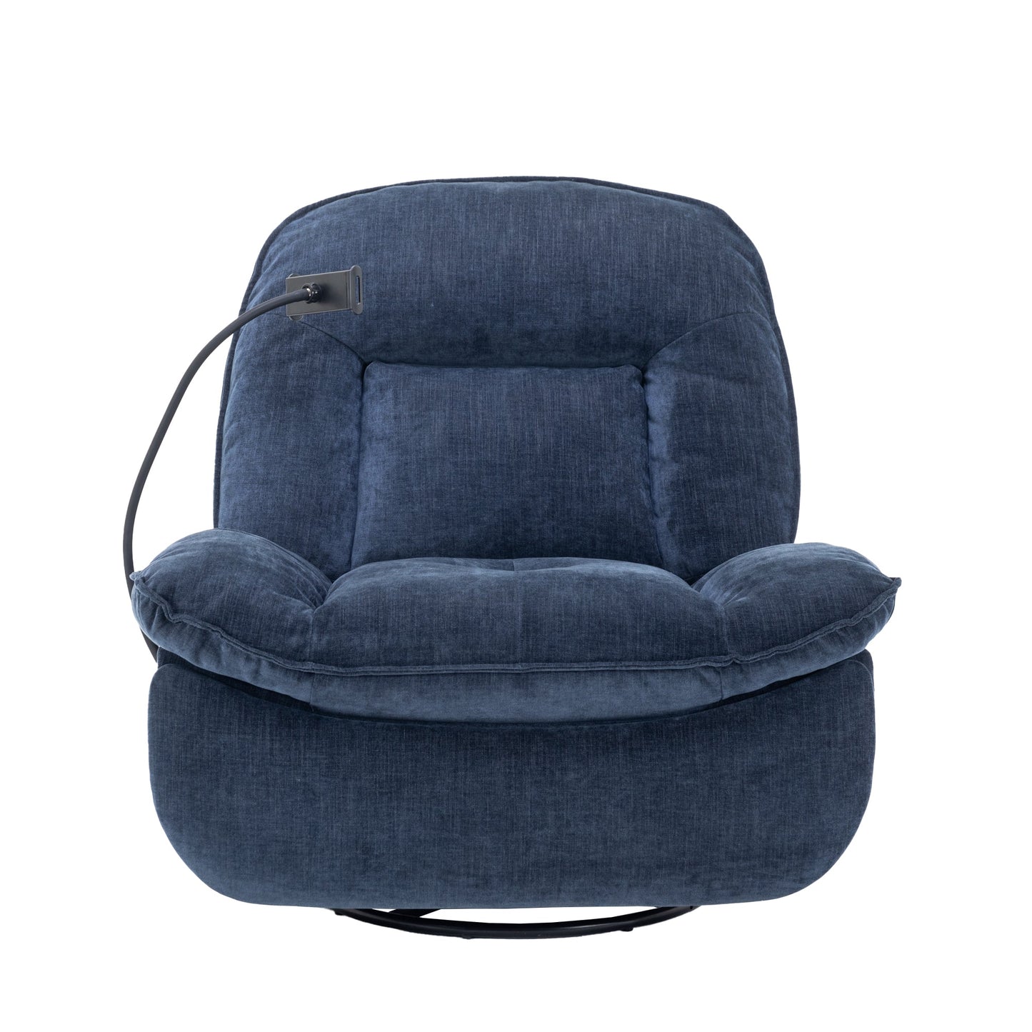 MONDAWE Indoor Velvet 360 Degrees Swivel Recliner Accent Chair with Massage