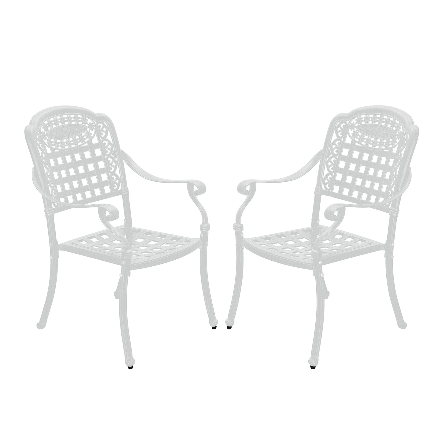 Mondawe Cast Aluminum Patio Dining Chairs Outdoor Armchair (Set of 2)