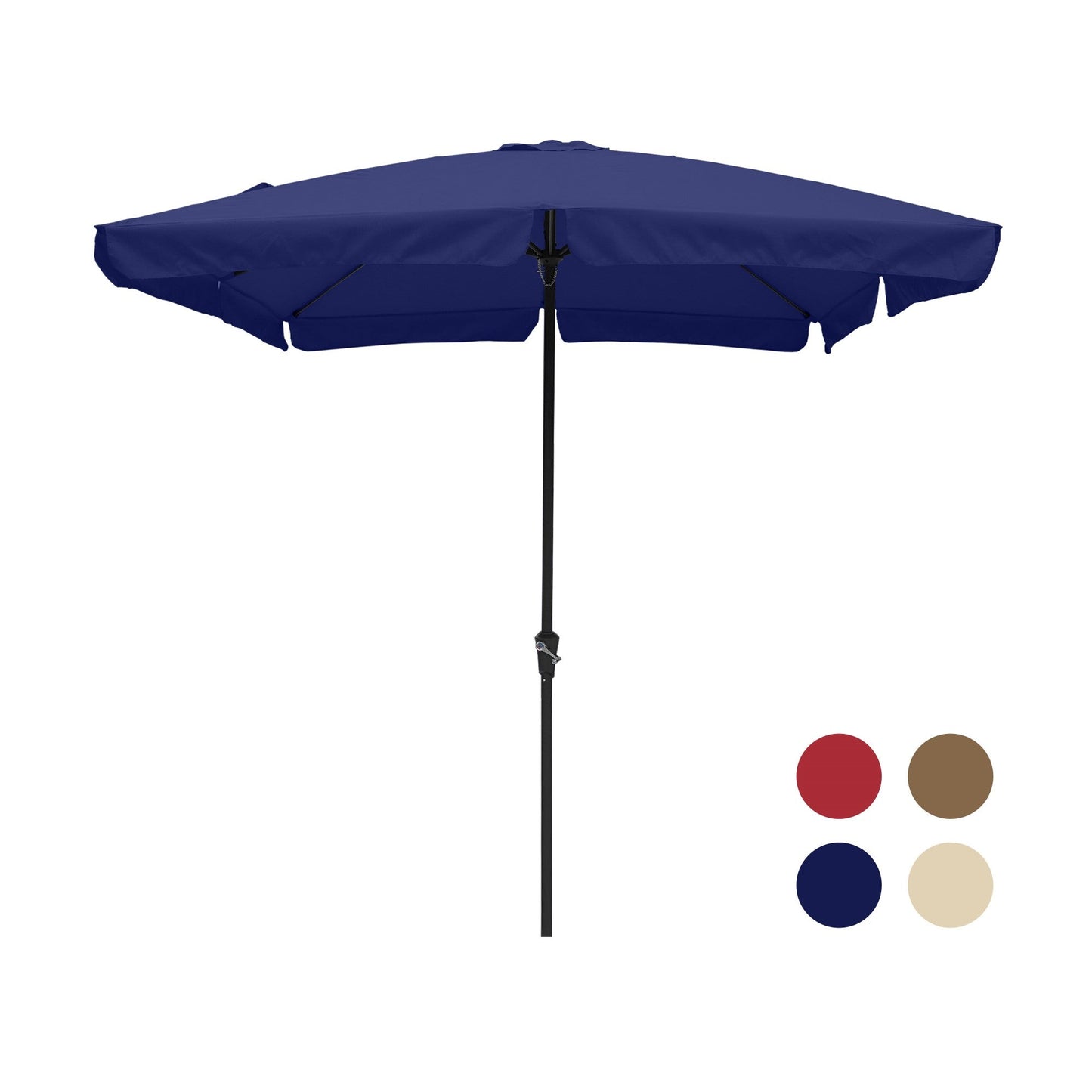 MONDAWE 8 ft. x 10 ft. Square Crank Design Skirt with Skylight Outdoor Market Umbrella for Patio Terrace