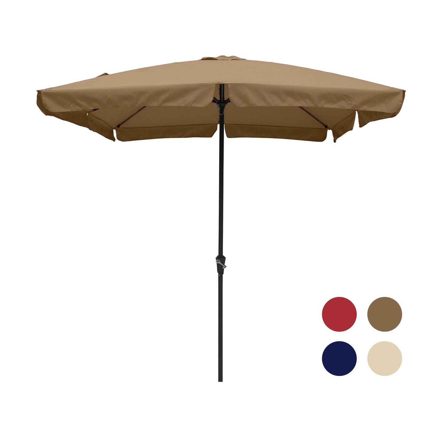 MONDAWE 8 ft. x 10 ft. Square Crank Design Skirt with Skylight Outdoor Market Umbrella for Patio Terrace