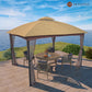 10ft. x12 ft. Outdoor Iron Frame Gazebo with Double Arc Top With Netting and Curtains for Patio or Garden