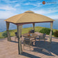 10ft. x12 ft. Outdoor Iron Frame Gazebo with Double Arc Top With Netting and Curtains for Patio or Garden