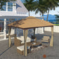 10ft. x12 ft. Outdoor Iron Frame Gazebo with Double Arc Top With Netting and Curtains for Patio or Garden