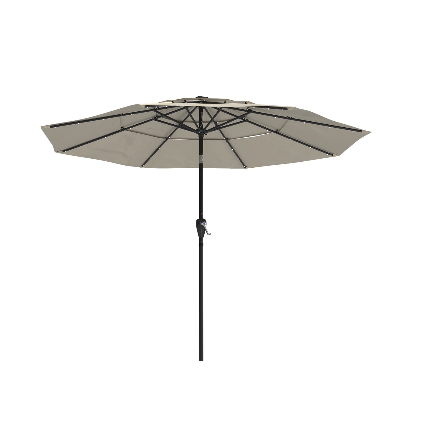 MOHT103LED_PRNT Mondawe 10ft 3-Tier LED Solar Outdoor Patio Market Umbrella