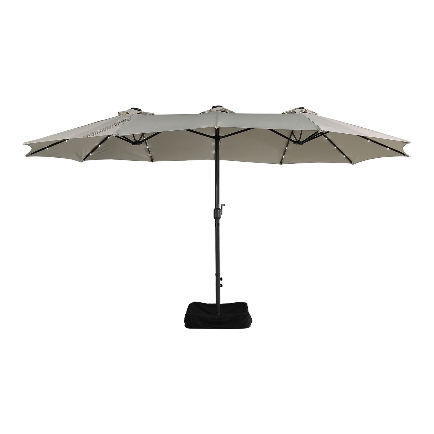 MOHT15LED_PRNT Mondawe 15ft Rectangular Double-Sided Solar LED Outdoor Patio Market Umbrella with Base Included