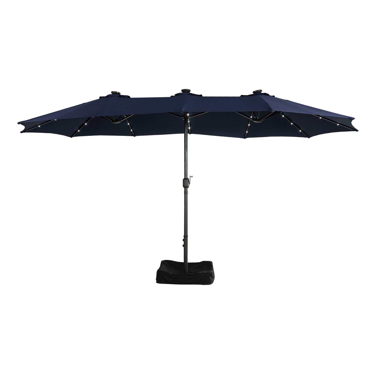 MOHT15LED_PRNT Mondawe 15ft Rectangular Double-Sided Solar LED Outdoor Patio Market Umbrella with Base Included