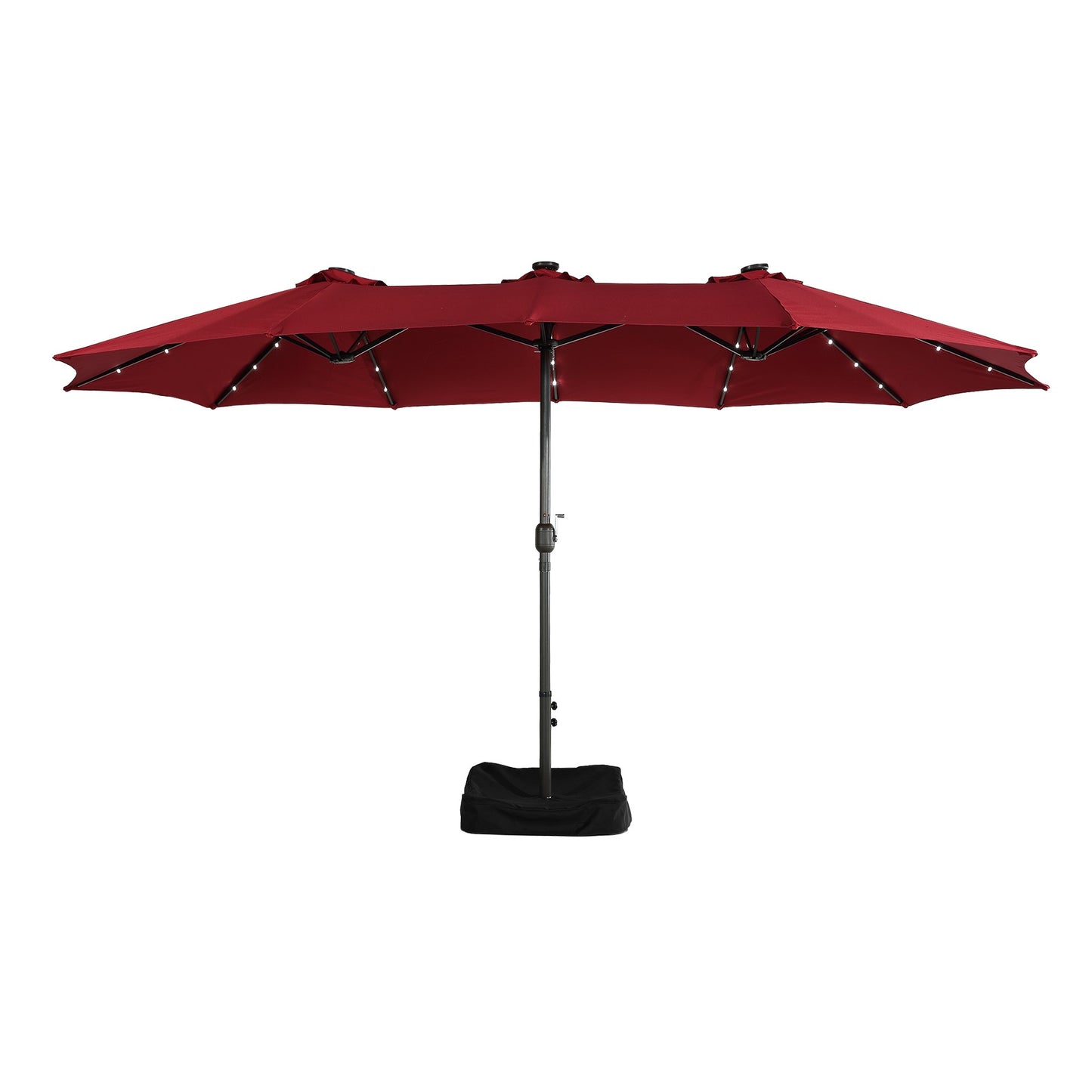 MOHT15LED_PRNT Mondawe 15ft Rectangular Double-Sided Solar LED Outdoor Patio Market Umbrella with Base Included