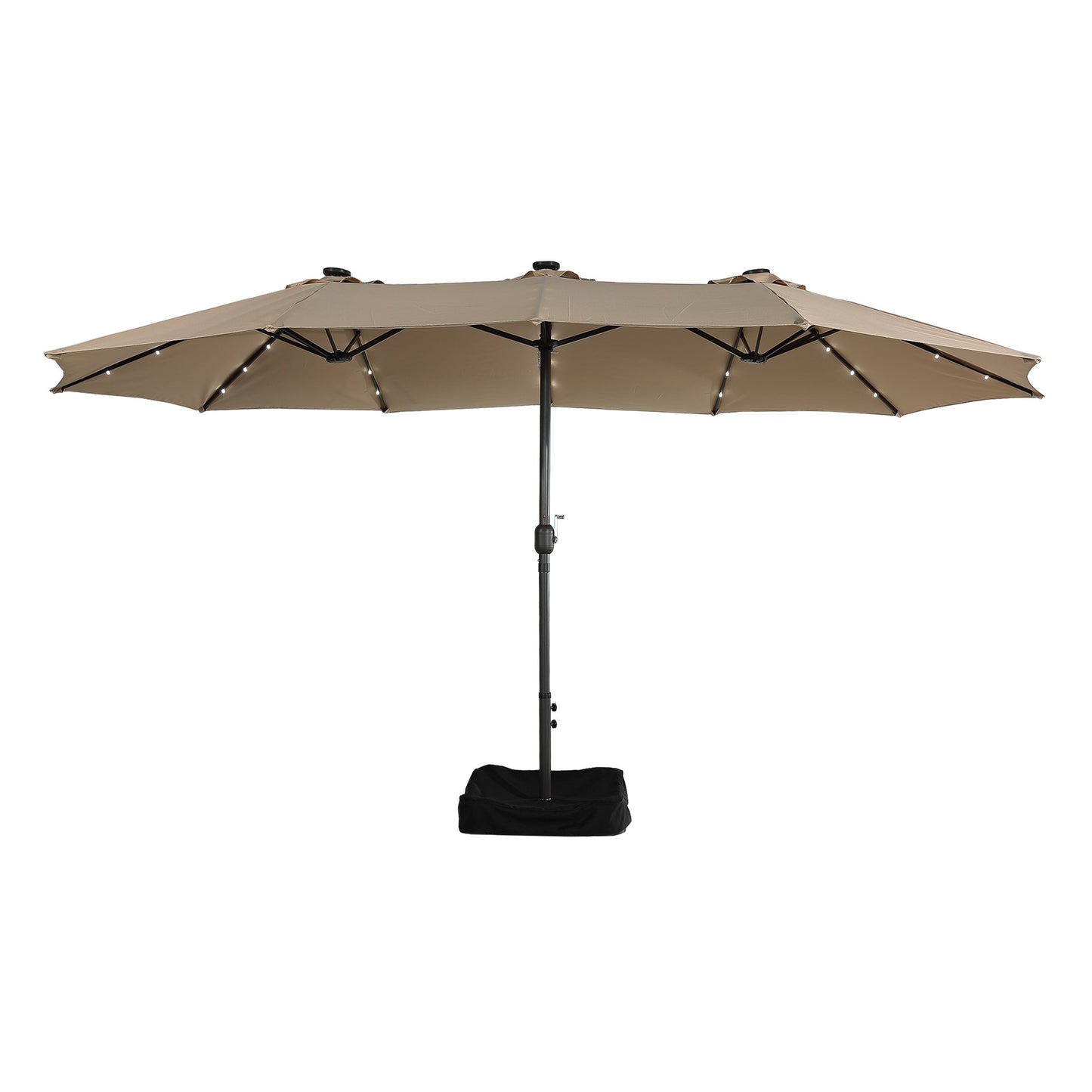 MOHT15LED_PRNT Mondawe 15ft Rectangular Double-Sided Solar LED Outdoor Patio Market Umbrella with Base Included