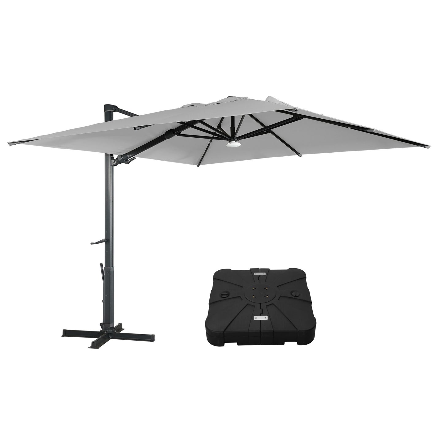 MONDAWE 10 ft Cantilever Patio Umbrella with Base Weight Included