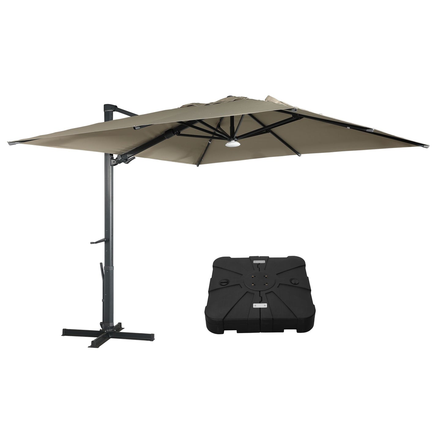 MONDAWE 10 ft Cantilever Patio Umbrella with Base Weight Included