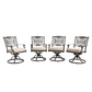 Mondawe 2 or 4Pcs Cast Aluminum Flower-Shaped Backrest Swivel Chairs in Beige