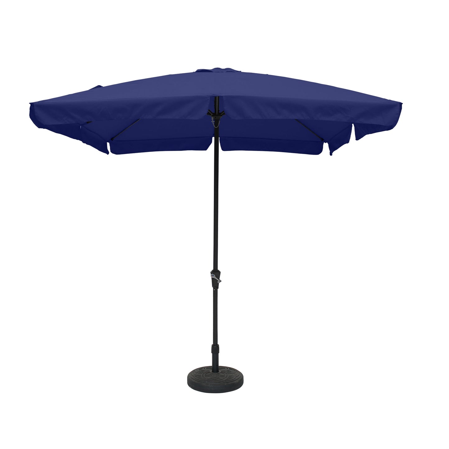 MONDAWE 8 ft. x 10 ft. Square Crank Design Skirt with Skylight Outdoor Market Umbrella With Base Stand Included