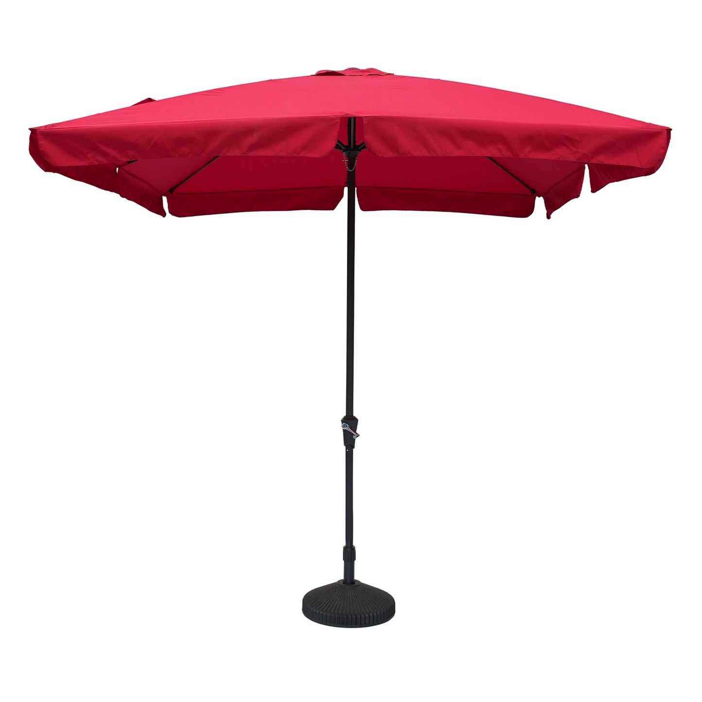 MONDAWE 8 ft. x 10 ft. Crank Design Skirt Skylight Bright Outdoor Square Market Umbrella With Base Stand Included