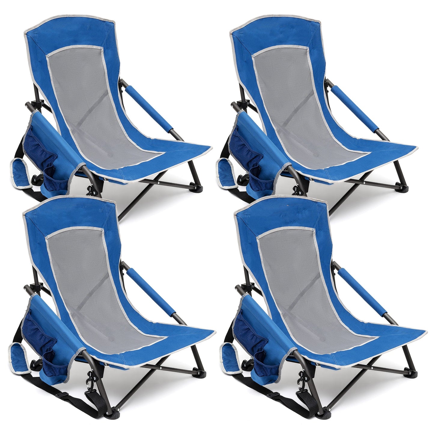 MONDAWE Outdoor Chairs Portable Folding Camping Chairs with Carry Bag & Cup Holder£¨Set of 4)