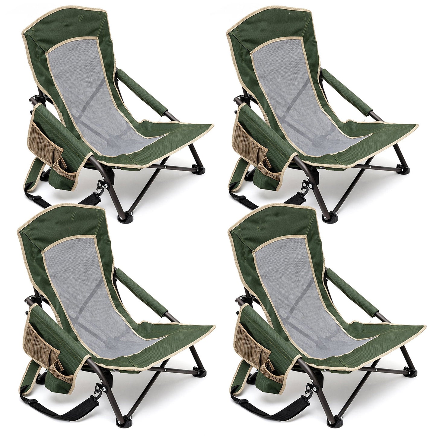 MONDAWE Outdoor Chairs Portable Folding Camping Chairs with Carry Bag & Cup Holder£¨Set of 4)