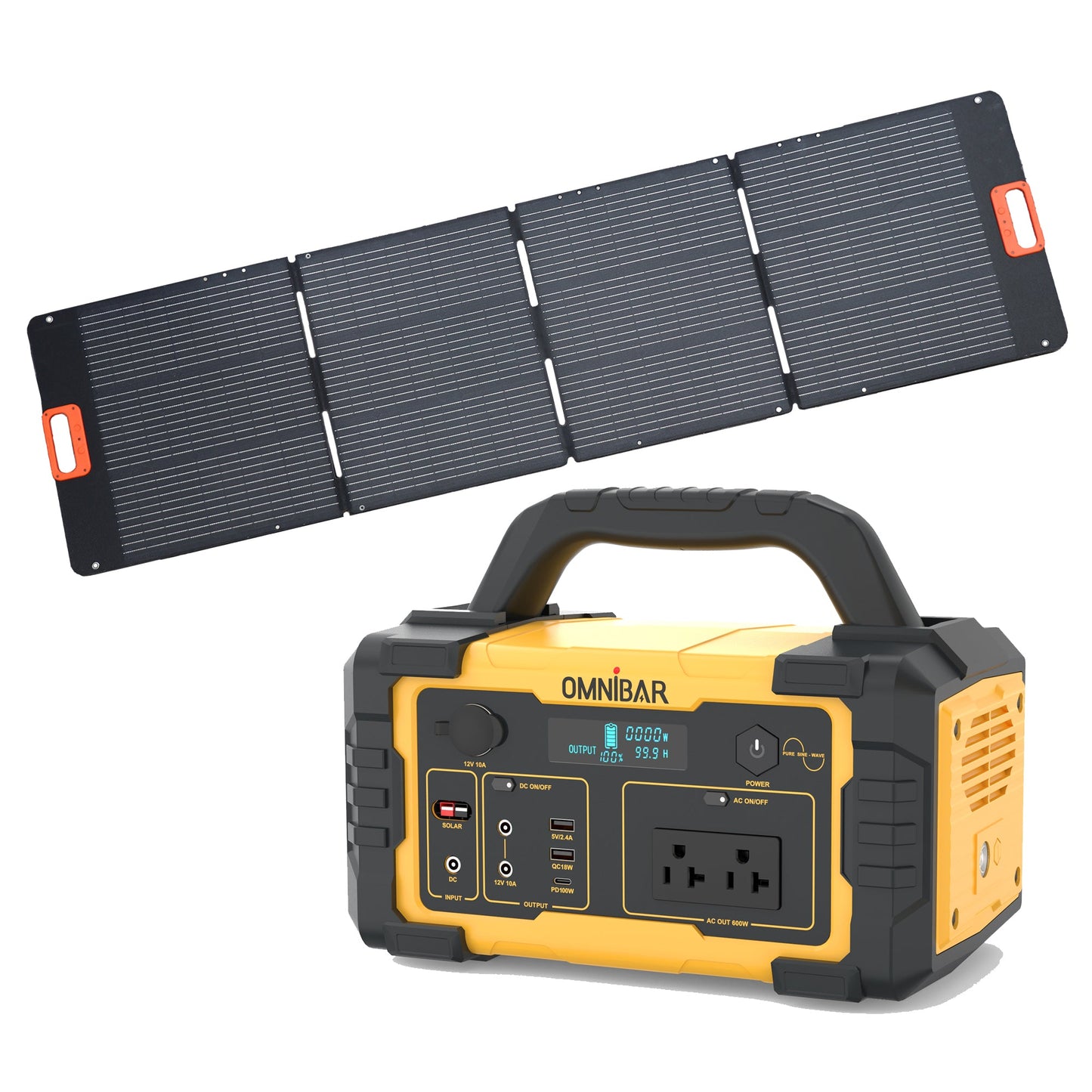 Mondawe 300W/600W/1000W Portable Power Station Solar Generator With AC Outlet and Solar Panels