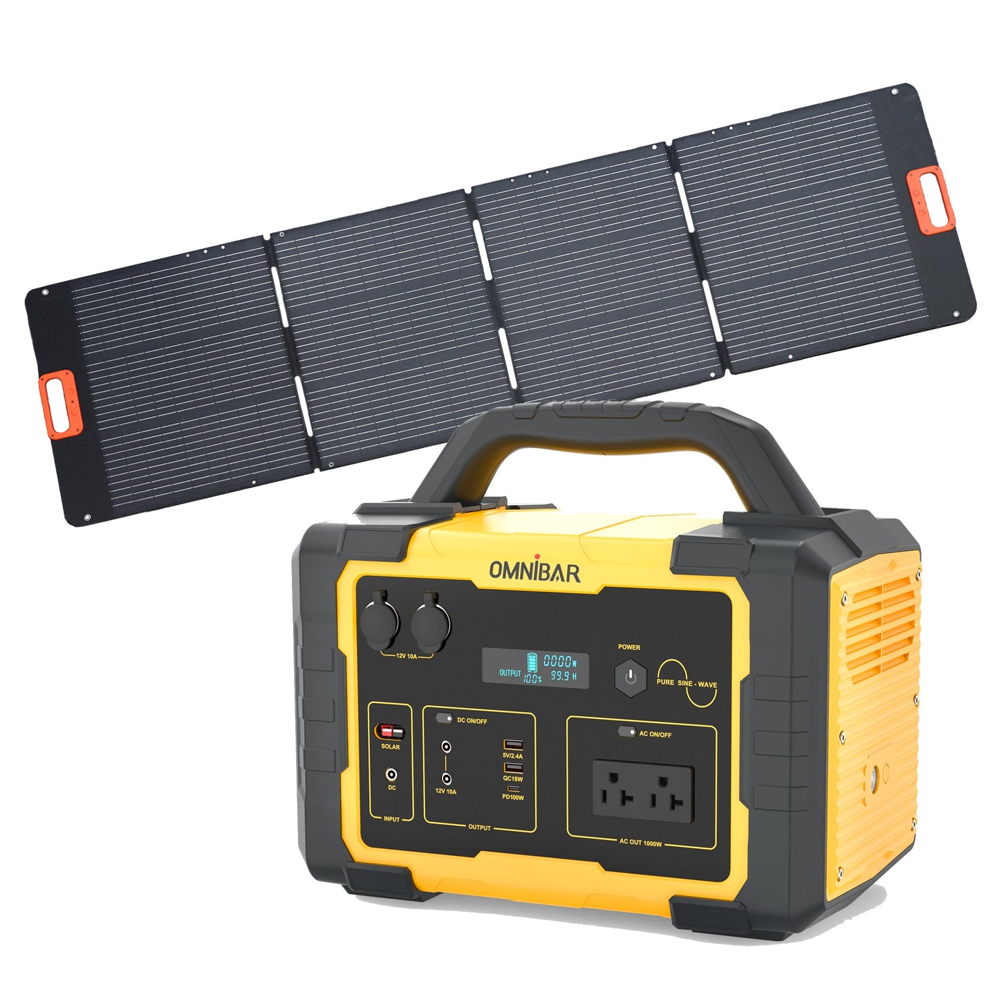 Mondawe 300W/600W/1000W Portable Power Station Solar Generator With AC Outlet and Solar Panels