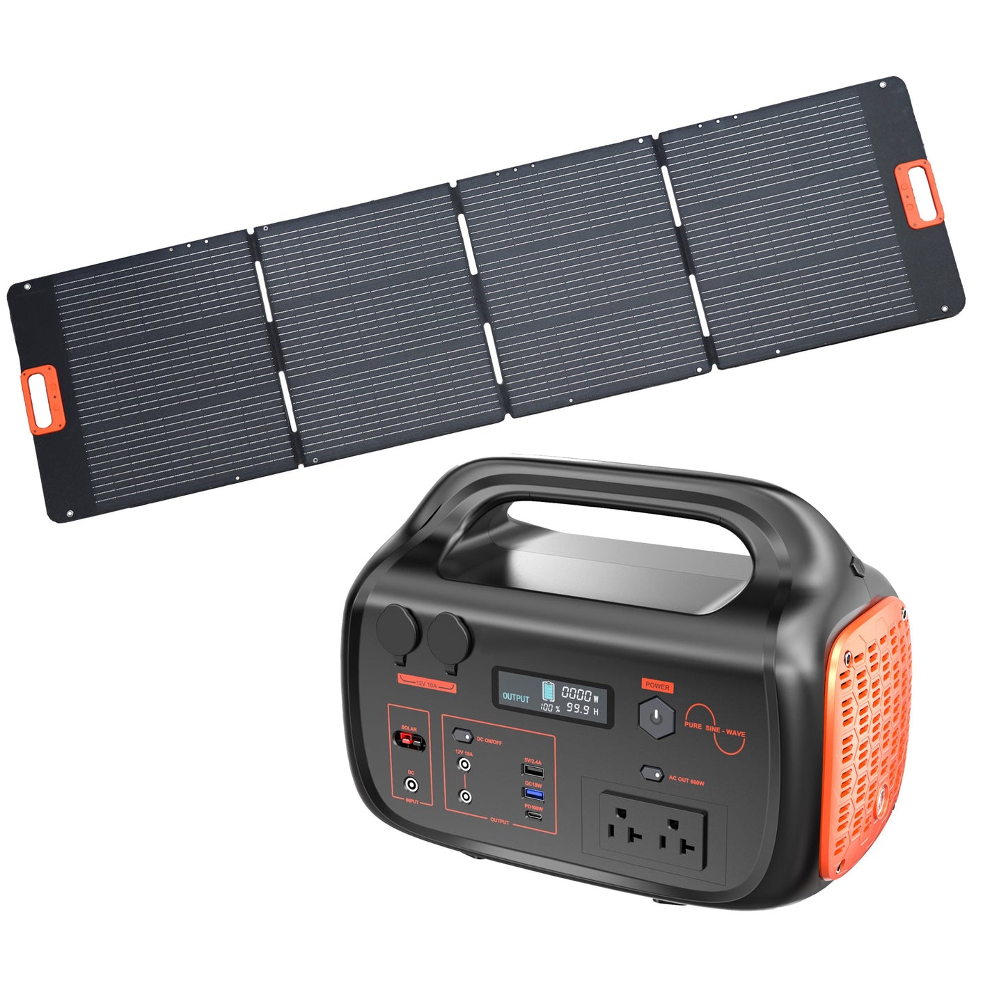 Mondawe Outdoor Portable Power Station Solar Generator Power Supply with Solar Panel