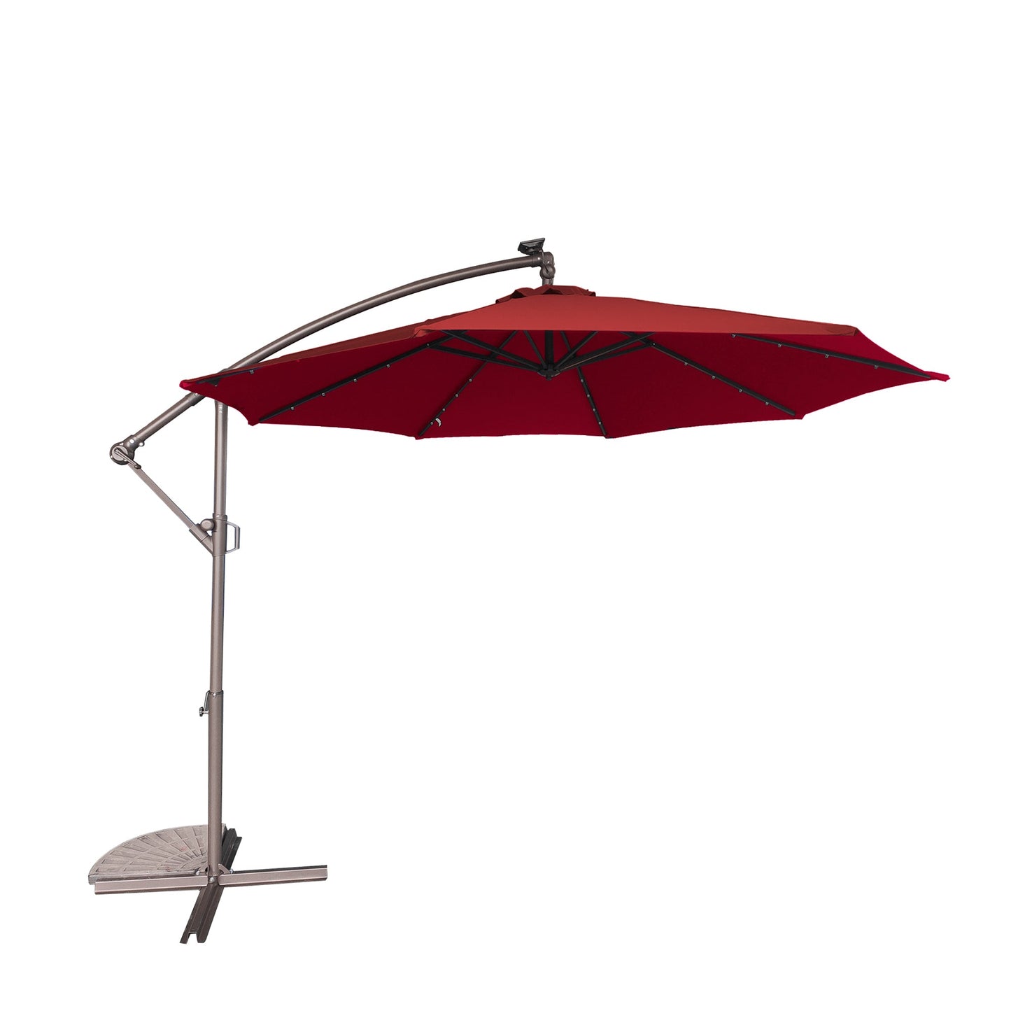 MOODHT11LED_PRNT Mondawe 11ft Cantilever/Offset Hanging Patio Umbrella with Solar Light Included