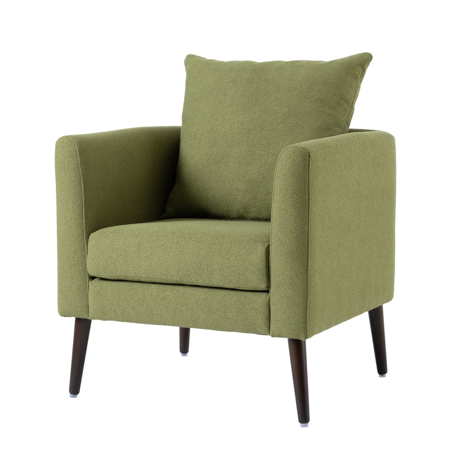 Mondawe Barrel Chair Fabric Armchair Club Chair Upholstered Accent Chair with Waist Pillow
