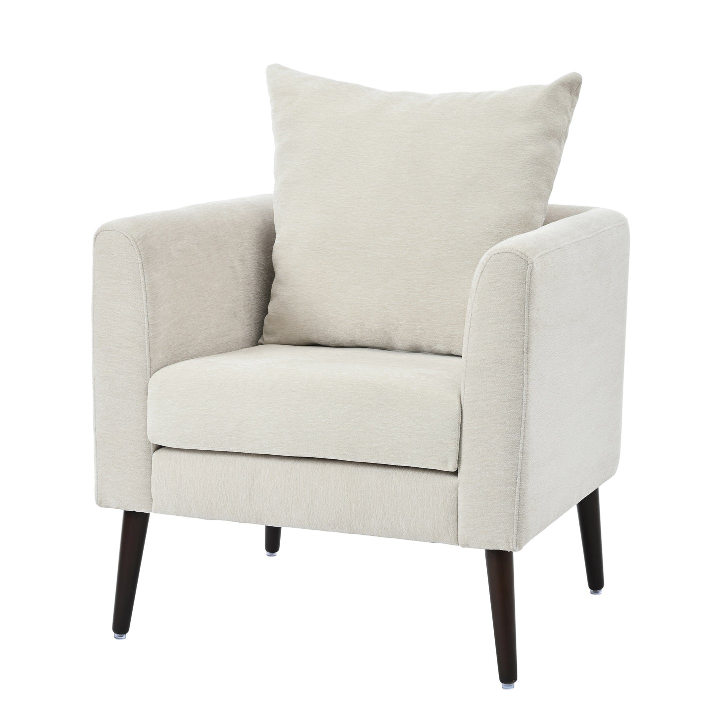 Mondawe Barrel Chair Fabric Armchair Club Chair Upholstered Accent Chair with Waist Pillow
