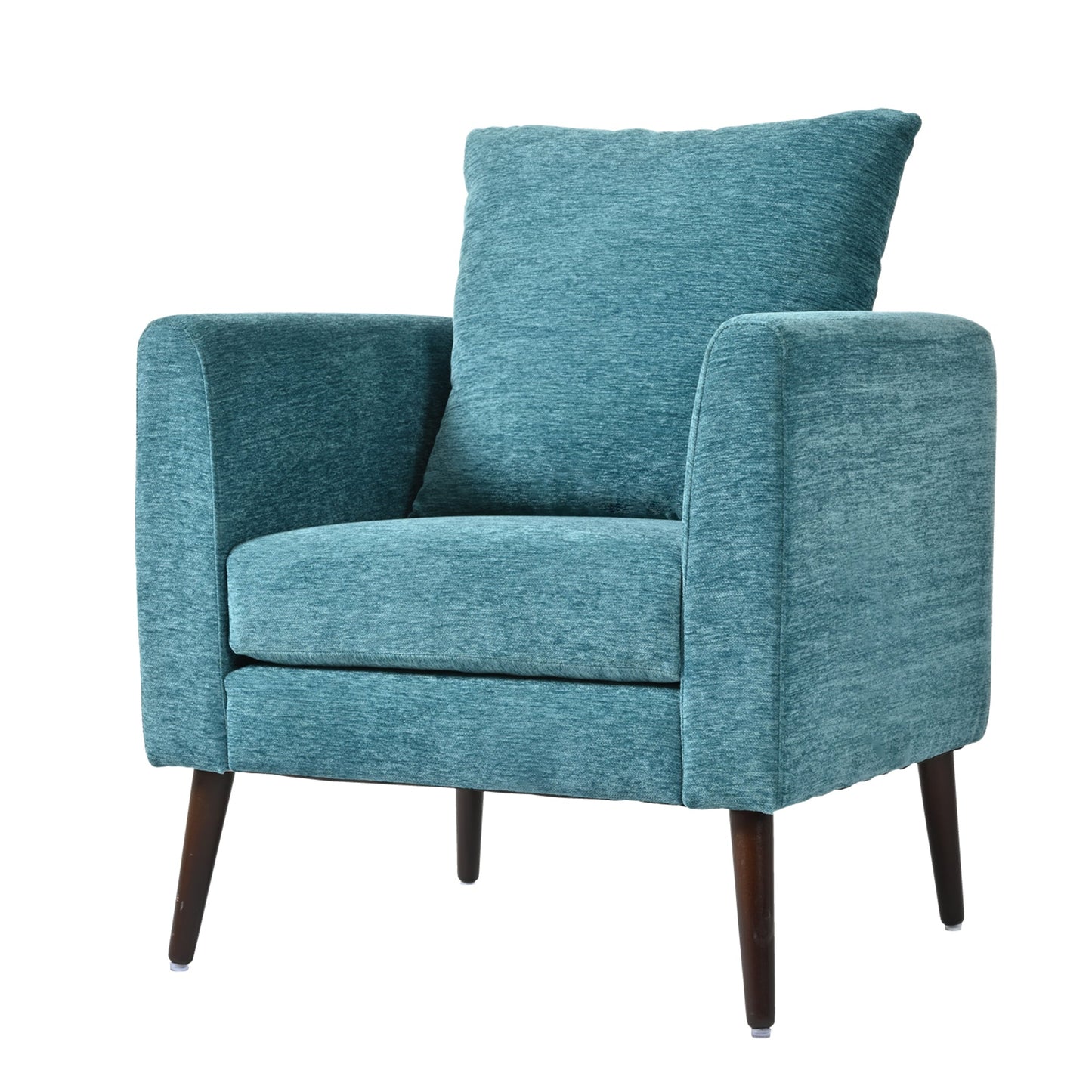 Mondawe Barrel Chair Fabric Armchair Club Chair Upholstered Accent Chair with Waist Pillow