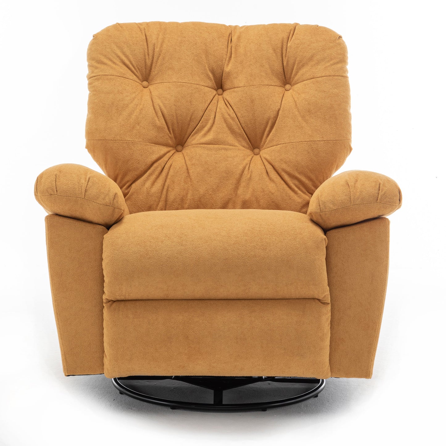 Mondawe Relaxing Recliner Swivel Chair, Soft Artificial Fleece Glider with Side Pocket