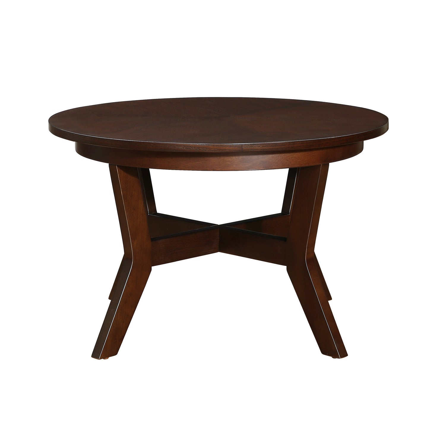 Mondawe 32 Inch Wooden Circular Coffee Table, Medieval Farmhouse Design Coffee Table