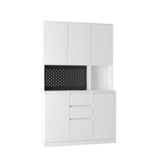 Mondawe Modern Food Cabinet, Kitchen Independent Dining Cabinet With Charging Station And Drawers