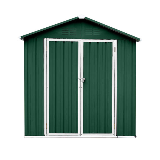 MO-SS-12697 Mondawe 4ftx6ft Outdoor Metal Storage Sheds Apex Roof Garden Tool Storage with Lockable Doors