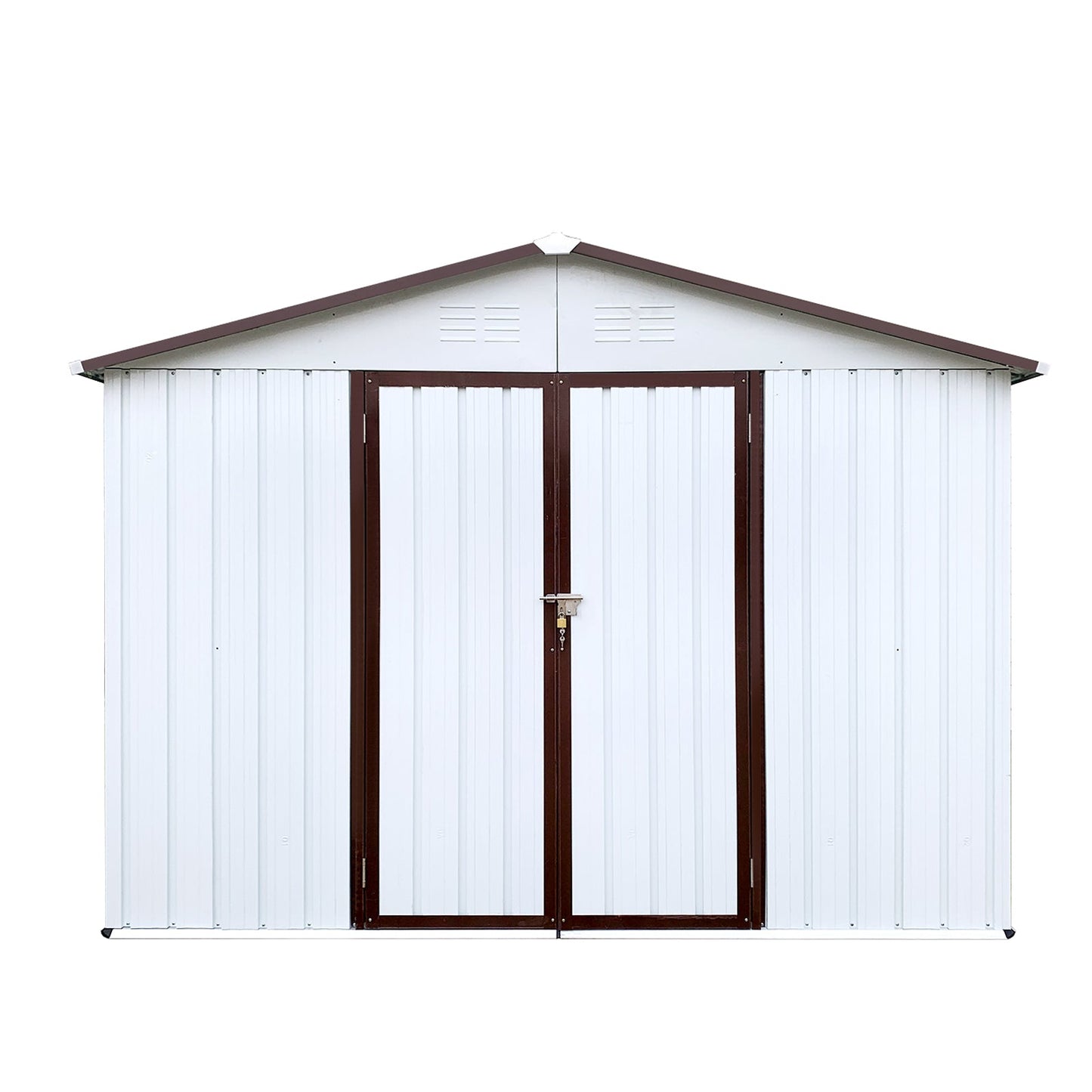 MO-SS-00015 Mondawe 8 ft. x 10 ft. Garden Storage Sheds Outdoor Metal Storage Tool Shed with 2 Lockable Doors