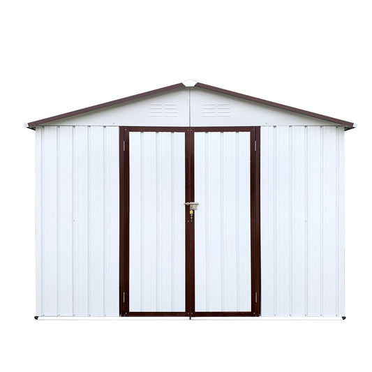 MO-SS-00015 Mondawe 8 ft. x 10 ft. Garden Storage Sheds Outdoor Metal Storage Tool Shed with 2 Lockable Doors