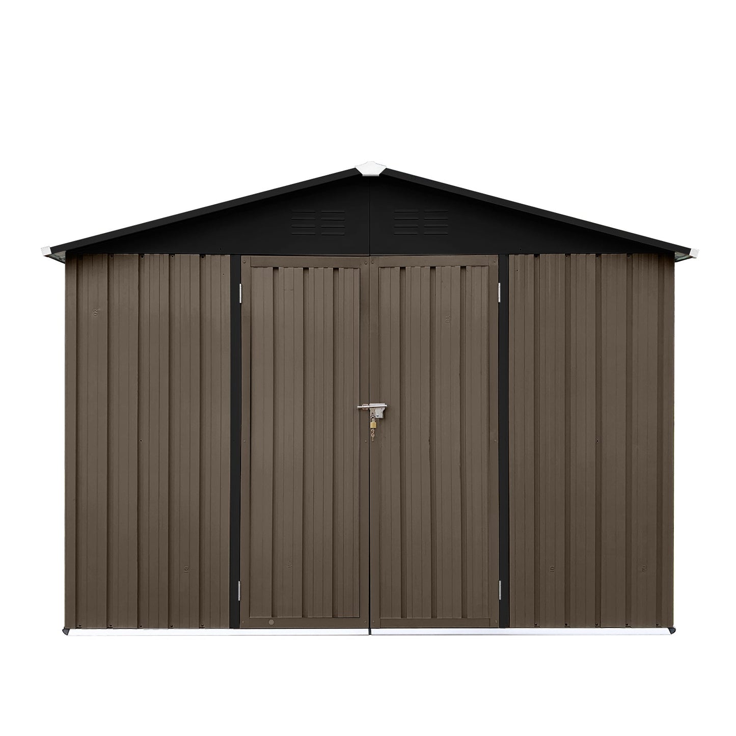 MO-SS-00015 Mondawe 8 ft. x 10 ft. Garden Storage Sheds Outdoor Metal Storage Tool Shed with 2 Lockable Doors