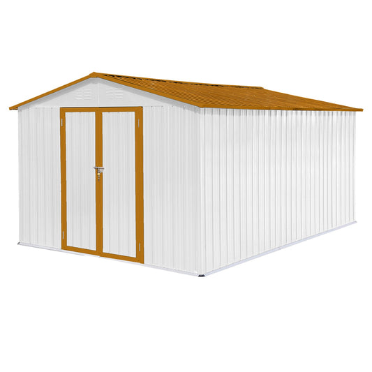 MO-SS-00037 Mondawe Metal Garden Sheds 10ftx12ft Outdoor Storage Sheds 48 sq. ft. Utility Tool House