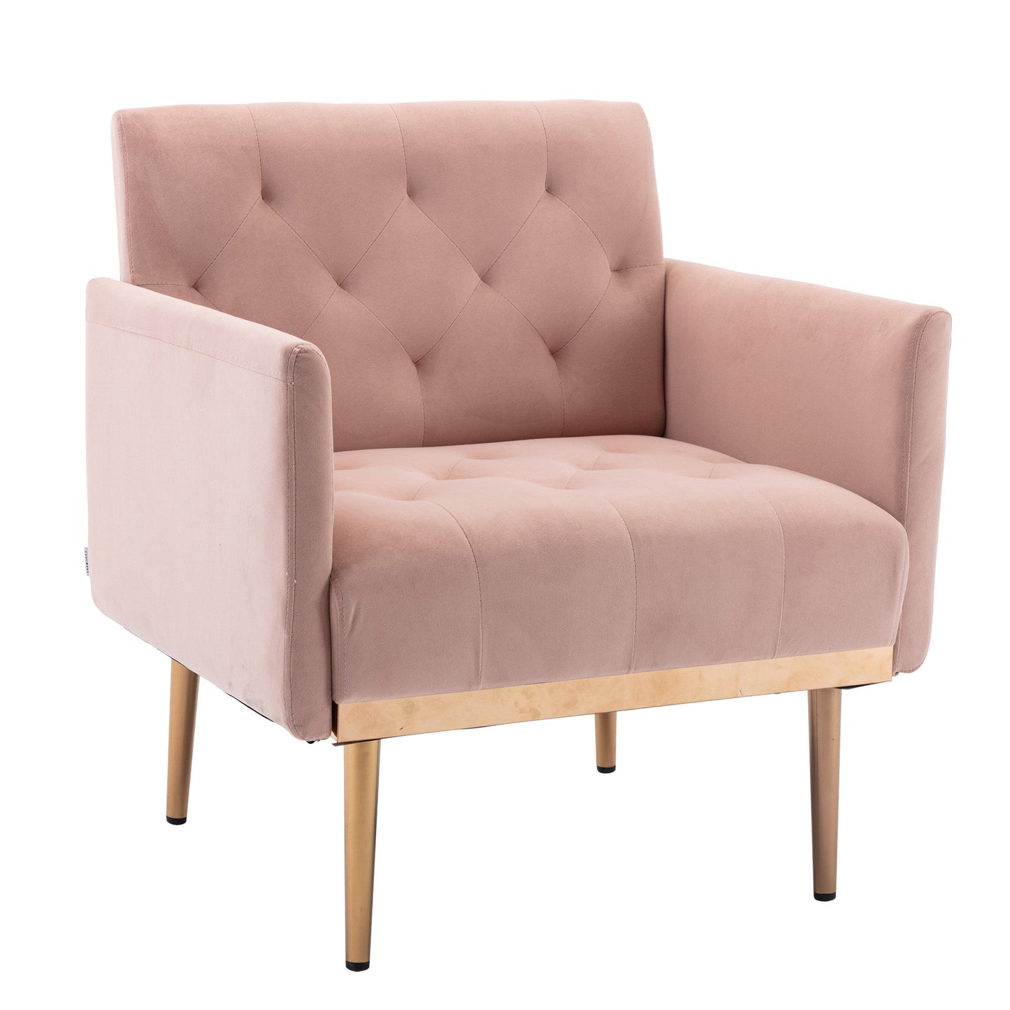 Mondawe Mustard Yellow Accent Chair ,leisure single sofa with Rose Golden feet