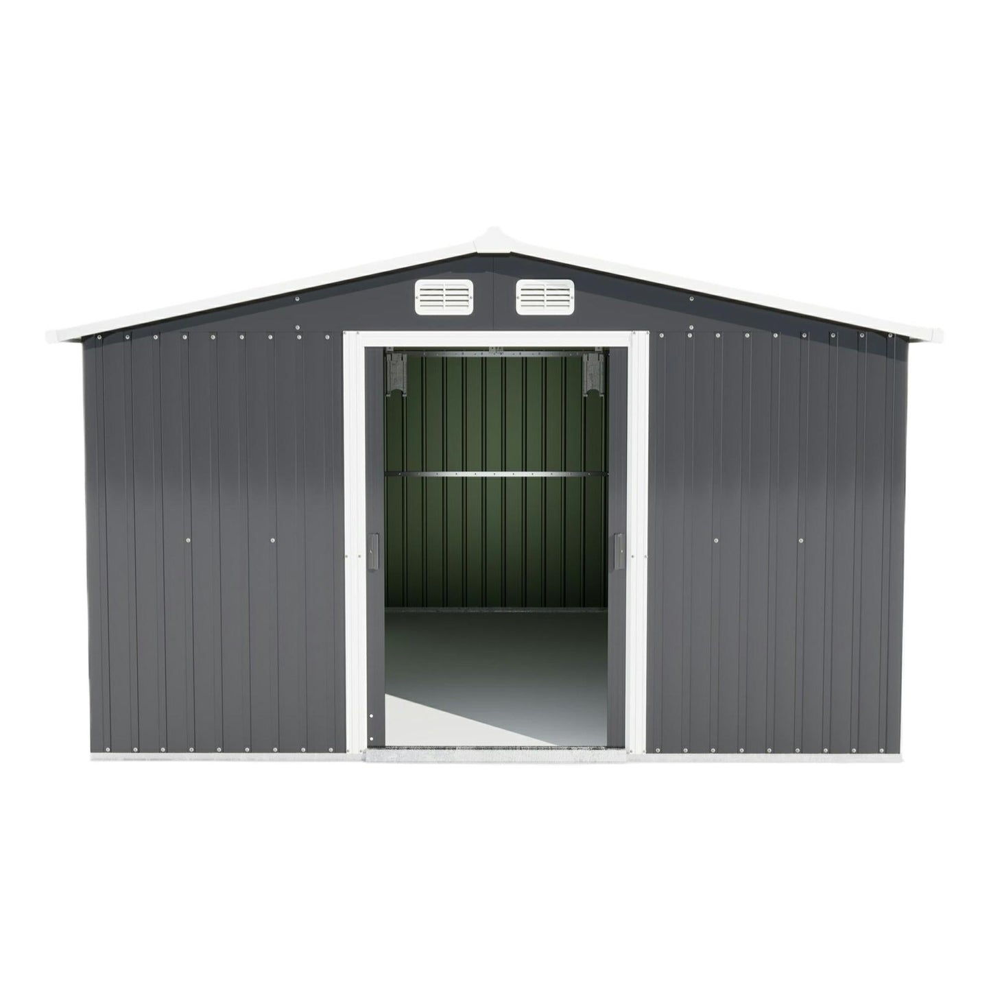 Mondawe  Grey Metal Outdoor Storage Shed 10FT x 12FT