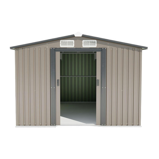 Mondawe  Brown Metal Outdoor Storage Shed 10FT x 8FT