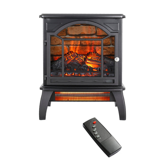 Mondawe 18Inch 3D Flame Electric Infrared Quartz Fireplace Stove With Remote Control