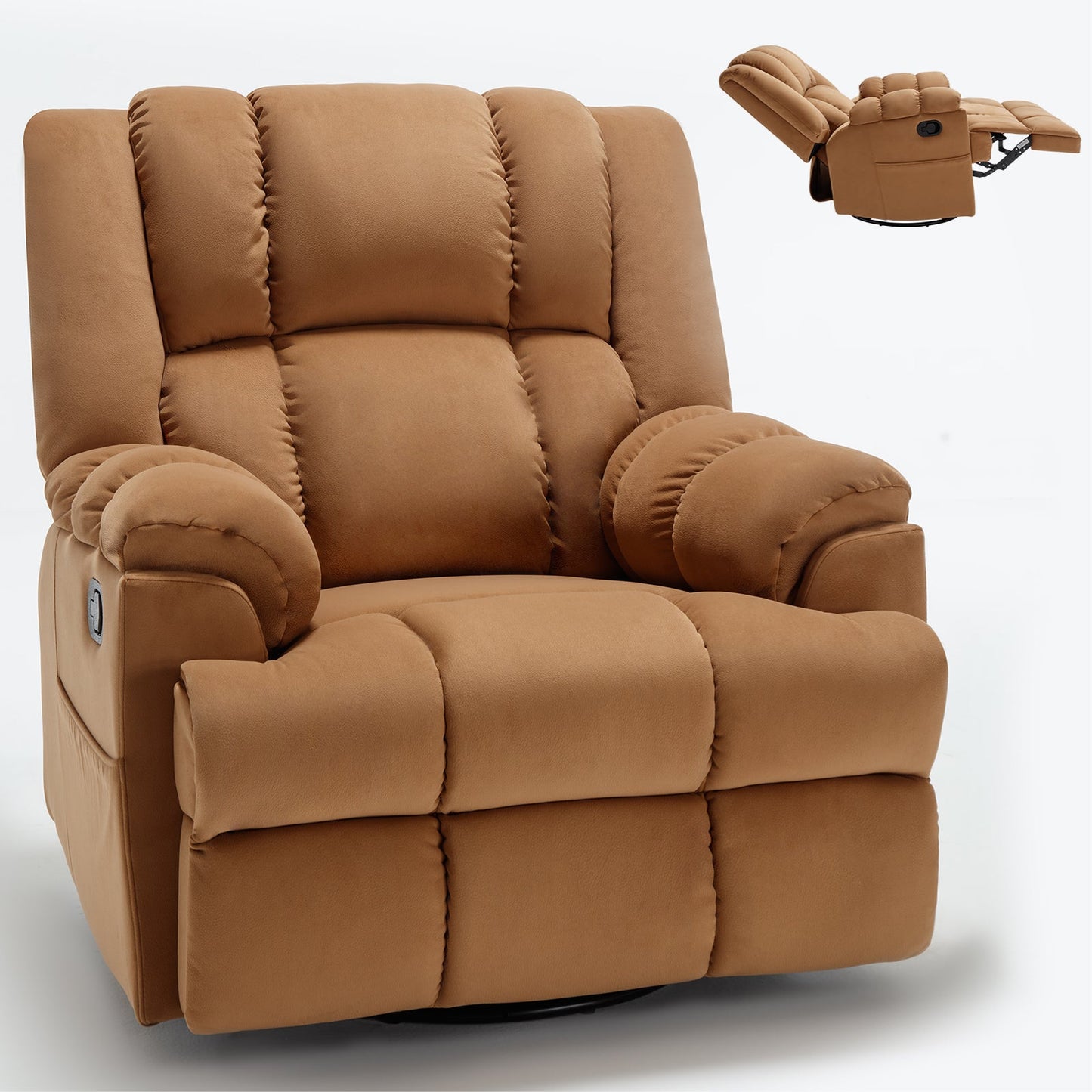 Mondawe Manual Recliner Chair with Rocker and Swivel