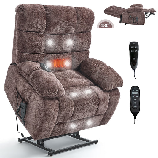 Mondawe Power Lift Recliner Chair Heat Massage Dual Motor Infinite Position