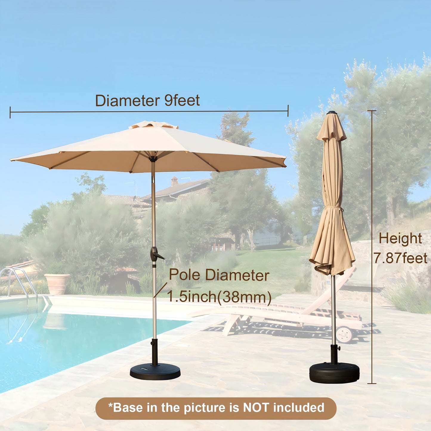 Mondawe 9FT Patio Umbrella