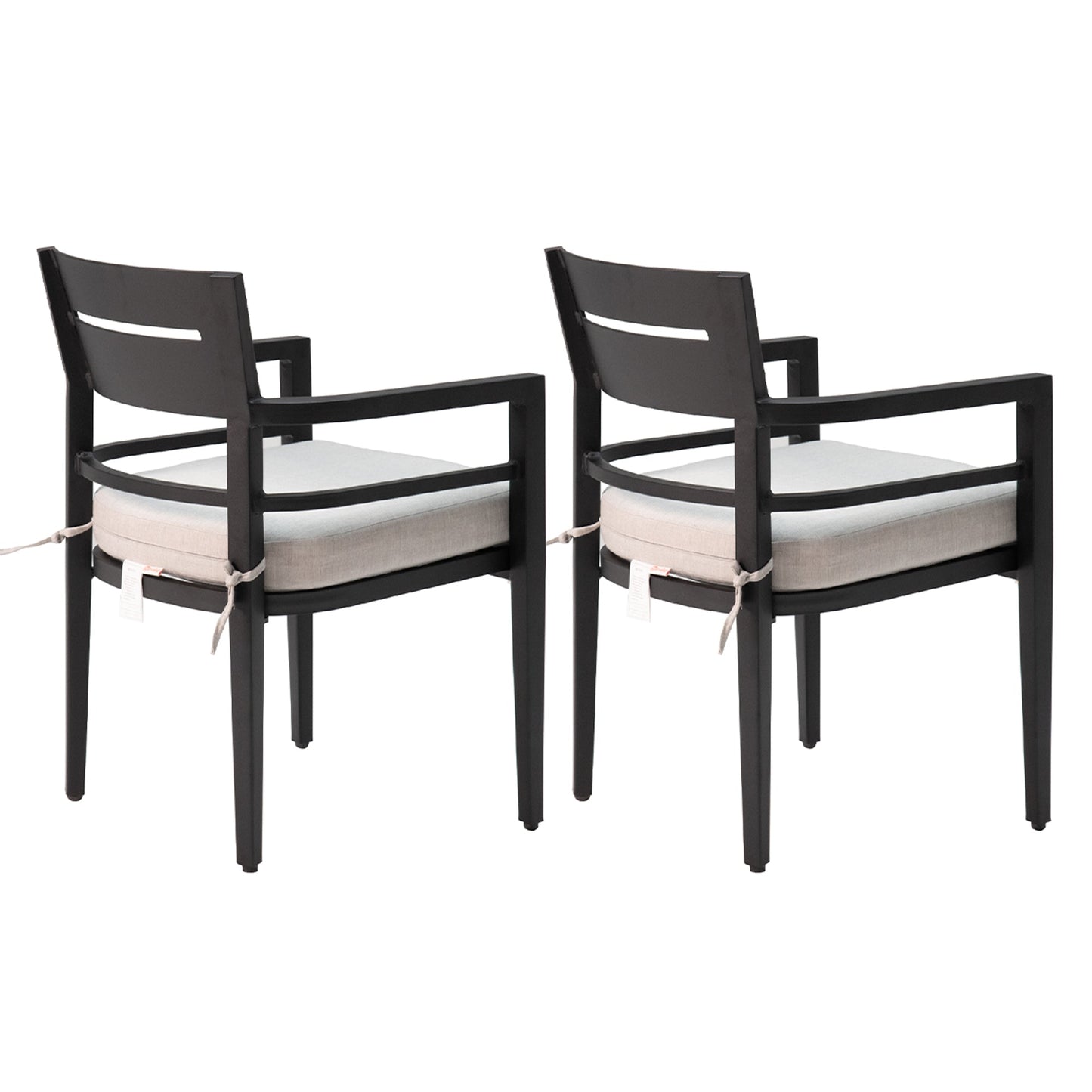 Mondawe Black Outdoor Patio Aluminum Swivel Rocker with Sunbrella Fabric Cushions (Set of 2)