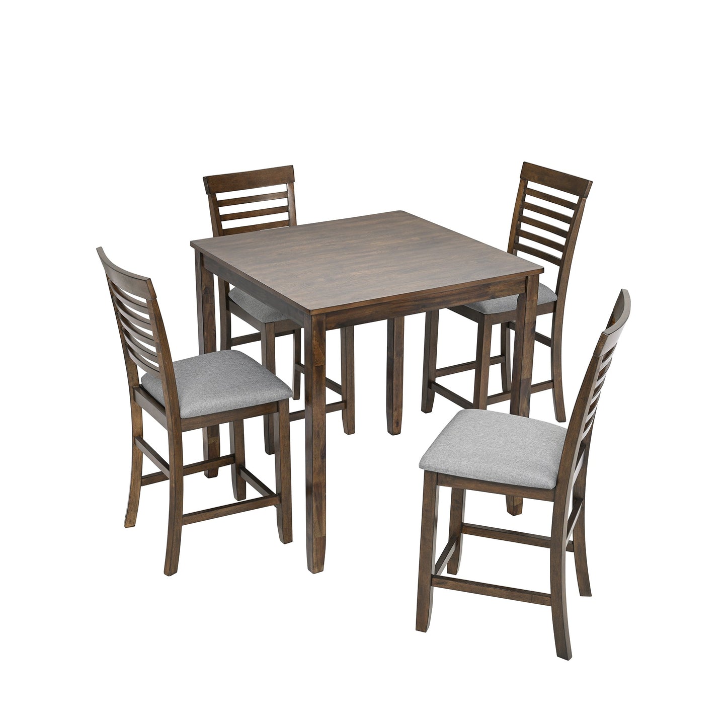 Mondawe 5-Piece Dining Table Set,Equipped With A Square Table And 4 Cushioned Chairs