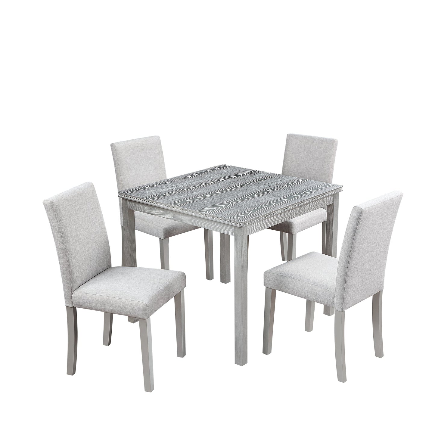 Mondawe-5-Piece-Wooden-Dining-Table-Set-With-Crystal-Decorated-Square-Table-And-4-Cushioned-Chairs