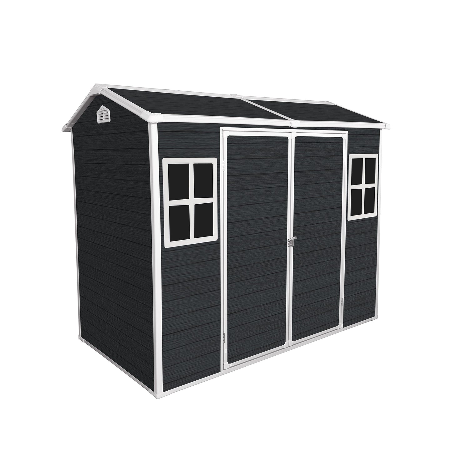 Mondawe 8x4ft Weather-Resistant Resin Galvanized Steel Frame Outdoor Versatile Storage Shed