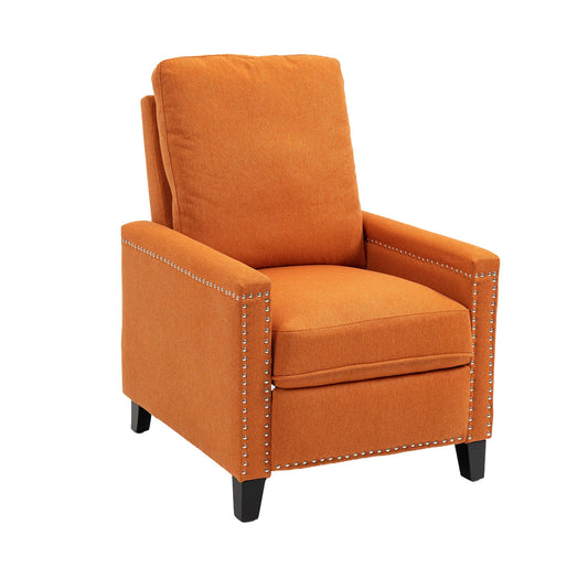 Mondawe Orange Upholstered Recliner Chair Leisure Chair for Living Room with Cushion