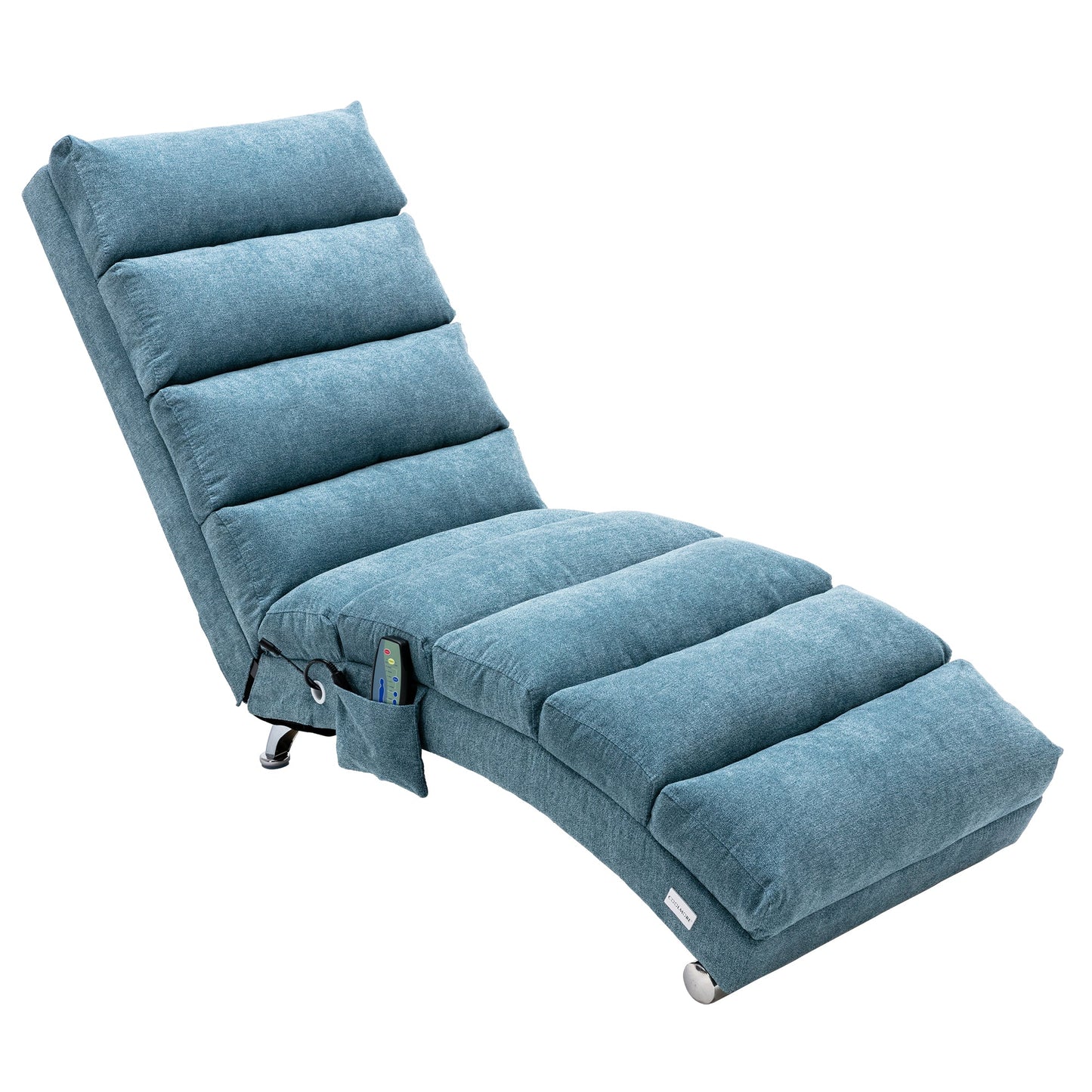 Mondawe Linen Ergonomic Electric Massage Long Chaise Lounger with Remote Control and 5 Modes