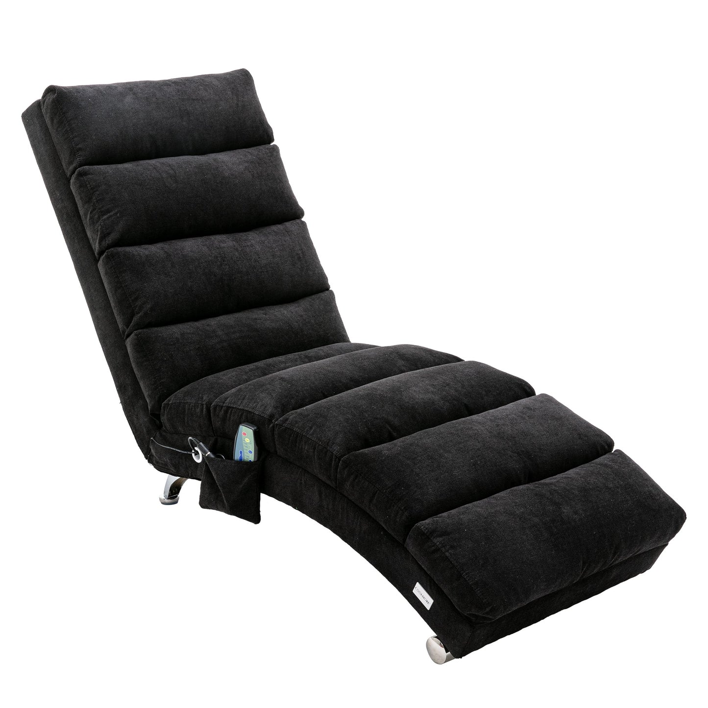 Mondawe Linen Ergonomic Electric Massage Long Chaise Lounger with Remote Control and 5 Modes