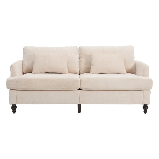 Mondawe Mid Century Chenille Fabric Loveseat Sofa, 2-Seat Upholstered Modern Couch